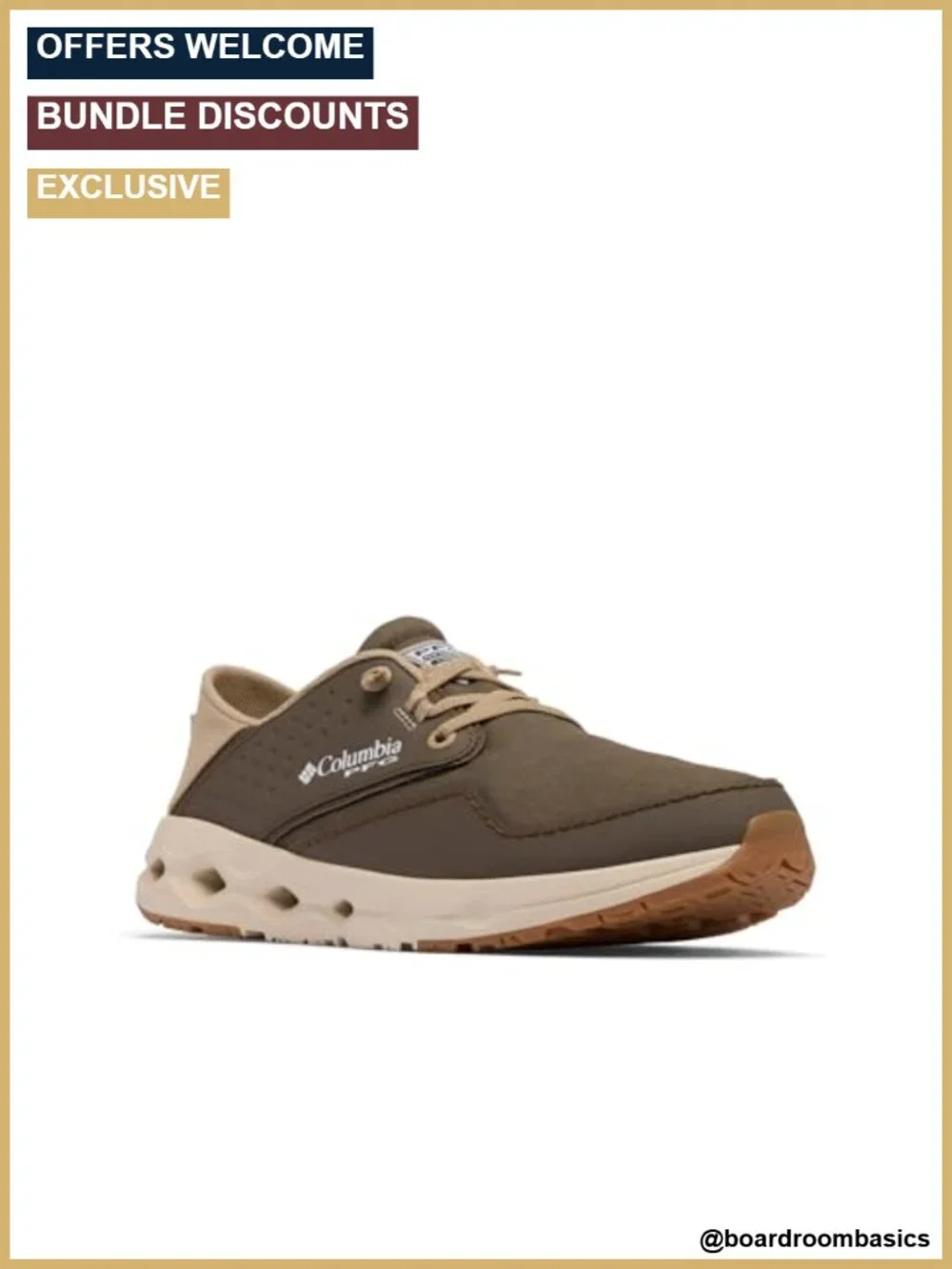Men's Relaxed Fit Boat Shoes with Collapsible Heel - Water Repellent Canvas